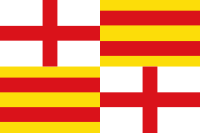 Encima llevaba una corona y un murciélago, y estaba rodeado por. Datei Bandera De Barcelona De 2 Barres Svg Wikipedia