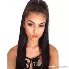 Full Lace Human Hair Wig For Black Women Pre Plucked Hairline Pruvian Virgin Long Straight Lace Front Wigs With Baby H Hair Makeup Hair Beauty Long Hair Styles