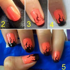 Black And White Flames Nails Flame Nails How To 1 White Or Neutral Colored Nail Polish 2 Orange Nail Polish 3 Draw Flame Outlines With A Sharpie Nails Sharpie Nail Art Diy Nail Designs