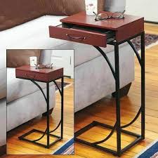 Side Sofa End Table Wood Desk Tv Computer Coffee Tray Slide Under Couch With Drawer In 2020 Sofa Table With Drawers Sofa Side Table Side Table With Drawer