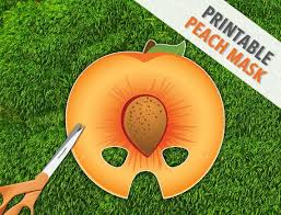 Peach Printable Party Mask Apricot Fruit Mask Inexpensive Etsy Apricot Fruit Mask Party Party Printables