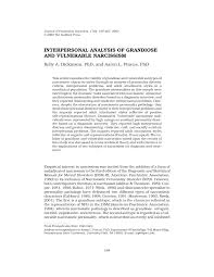 Pdf Interpersonal Analysis Of Grandiose And Vulnerable Narcissism