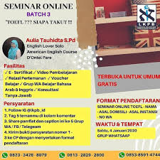 See full list on fabelia.com Seminar Online Toefl Siapa Takut Batch 3 Lkpb Telah Dibuka