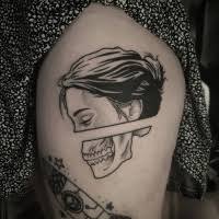 The half skull half face tattoo is not simply created by the artist. Woman Tattoos Tattooimages Biz