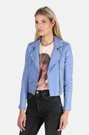 Iro Ashville Leather Jacket Blue Leather Jacket Pastel Leather Jacket Leather Jacket