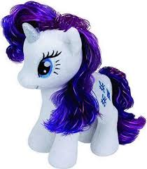 Many toys versions of rarity have been made and she is consistently seen on merchandise with the rest of the main cast. Rarity My Little Pony Beanie Babies Stuffed Animal By Ty 41008 For Sale Online Ebay