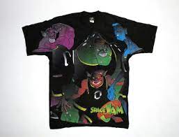 Vintage Rare 90s Space Jam Monstars T Shirt Black Medium Space Jam Black Media T Shirt Black