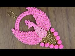 Amazing Peacock Design Wall Hanging Making Ideas Woolen Craft Idea Woolen Art And Craft Youtube Woolen Craft Arts And Crafts Peacock Design