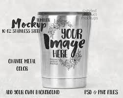 Tumbler cup mockup with with organized layers and smart objects that enable you to customize the different elements and change the colors easily. 10 Oz Stainless Steel Tumbler Mockup Add Your Crear Mockups Online Gratis