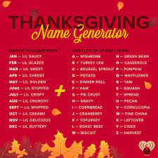 The turkey that lives to see another day. Iheartradio On Twitter What S Your Thanksgiving Name