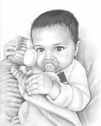 African american baby boy vector illustration. Hand Drawn Pencil Portraits From Photos Pencil Portrait Drawing Pencil Sketch Artists
