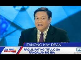 Nagpapalakas ito ng loob ng isang tao para makipagsapalaran sa buhay. Itanong Kay Dean Paglilipat Ng Titulo Sa Pangalan Ng Iba Youtube