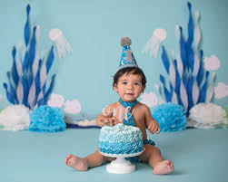 So we had to do what all one year olds get to do and celebrate with a cake smashing we didn't have a big birthday party for him as he has his christening coming up and his siblings birthday parties too. Baby Shark Custom Cake Smash Indianapolis Studio Photo Session Shark Birthday Baby Boy First Birthday Baby Shark