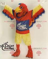 Giant red, yellow and blue bird REDBROKOLY Mascot all hairy : Clothing,  Shoes & Jewelry - Amazon.com