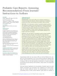 An anterior jugular vein variant in a it details an interesting case report of a radiation injury following a single brief exposure to radar. Pdf Pediatric Case Reports Assessing Recommendations From Journals Instructions To Authors