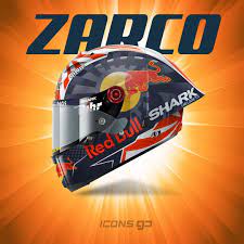 Johann zarco membukukan waktu lap tercepat 1 menit 55,687 detik, unggul 0,3 detik dari rekan senegaranya, fabio quartararo, (petronas yamaha srt). Johann Zarco 2019 Helm Olahraga
