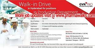 Gvk Biosciences Walk In Interview For Multiple Positions Production Qc On 8th Feb 2020 Pharma Jobs And Pharma Wal Jobs For Freshers Engineering Jobs Job