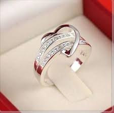 Pas Cher Chaude En Acier Inoxydable Coeur Femelle Zircon Anneau De Mariage Blanc Or Cz Diamant Sterling Argent Amour Bijoux Anneaux De Mariage Jewelry Wedding