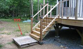 The post snapped about in half and the bri… Deck Stair Landing Options