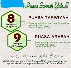 Jadi puasa arafah itu dilaksanaan satu hari sebelum hari raya idul adha. Keutama An Puasa Tarwiyah Dan Arofah Kanip Ansori S Pd I
