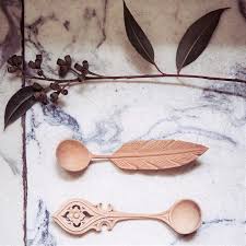 Cuillere En Bois Vaisselle Artisanale Hk Living Bois Acajou Plume Bois