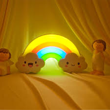 Hot Sale Cartoon Rainbow Led Night Light Children S Room Bedside Lamp Led Creative Voice Lamp Battery Nightli Rainbow Night Light Baby Night Light Night Light