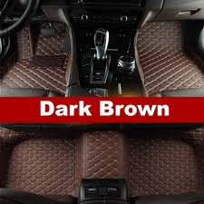 Luxury Diamond Stitched Floor Mats Dark Brown Tesla Full Set Pajero Sport C200 Honda