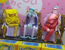 All three are set to be featured in the one piece super deformed figures set. Soulstorm On Twitter So Remember That One Fan Art That Had Spongebob Squidward And Patrick Pose As The 3 Admirals In One Piece Yeah So They Decided To Make Figures
