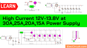 Its a 12 volt battery inverter and it will convert 12v dc to 12v ac supply with 100w output power. High Current 12v 13 8v At 30a 25a 20a 15a Power Supply Elec Circuit