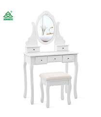 Overstock.com has been visited by 1m+ users in the past month Vanity Set Mirror And Stool Make Up Dressing Table With 5 Drawers And Dividers White China Make Up Dressing Table Mirror And Stool Make Up Dressing Table Made In China Com