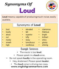 Synonyms Of Loud Loud Synonyms Words List Meaning And Example Sentences Synonyms Words Are That Have Di In 2021 Synonyms Words List Synonyms For Great Synonyms Words