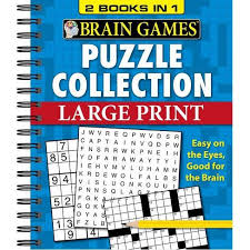 With easy puzzles, coloring pages, writing activities, brain games and much more. Brain Games 2 Books In 1 Puzzle Collection Large Print Spiral Bound Target