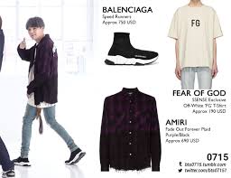 190421 Yoongi Boy With Luv Dance Practice Amiri Fade Out Forever Plaid Purple Black X Balenci Bts Inspired Outfits Bts Clothing Kpop Fashion Outfits