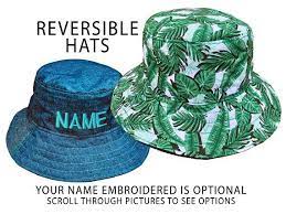 Tropical Print Hat Personalised Children S Gift Tropical Leaves Kid S Hat Unisex Sun Hat Denim Cotton Sun Hat Rever Kids Hats Baby Sun Hat Childrens Hats