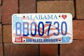 Alabama License Plate Number Bb00730 God Bless America Vintage Al License Plate Car Tag License Plate Car Plates Car Tag