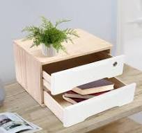 Amazon.com: Organizador de escritorio de madera con cajones ...