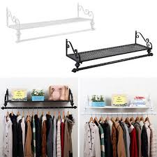 Pipe and fittings are fully degreased and covered with several layers of mat lacquer to maintain their look and stop from smear. Clothes Rail Wall Mounted Garment Hanging Rack W Shelf Wardorbe Iron Heavy Duty Ebay