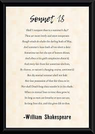 Sonnet 18 Poem By William Shakespeare Printable Poetry Wall Art Romantic Shakespeare Quotes Poems By William Shakespeare Sonnets