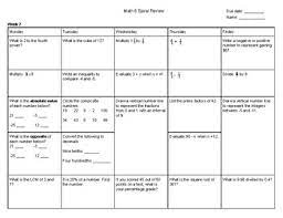 6th grade mystery spiral review answer key. 6th Grade Math Spiral Review Semester 2 Weeks 1 8 Answer Key Included