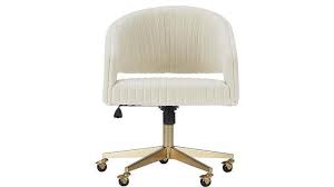 Channel Ivory Velvet Brass Office Chair