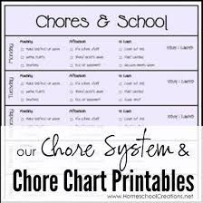 our chore system chore charts for kids printables