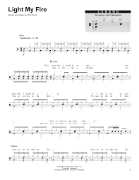 Light My Fire Drums Transcription Print Sheet Music Now