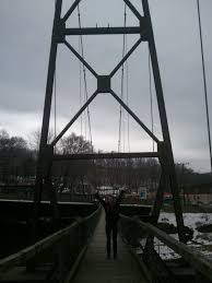 The buchanan swinging bridge is proudly featured on the town seal. Buchanan Swinging Bridge Hollins Around Town