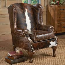 Santa Fe Wing Back Chair Western Furniture Cowhide Furniture Cowhide Chair