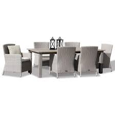 Sunset West Manhattan Coastal Grey Wicker Aluminum Base Outdoor Dining Collection Kathy Kuo Home