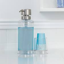 Idesign Clarity Mouthwash Caddy Bathroom Cups Bathroom Storage Solutions Mouthwash Dispenser