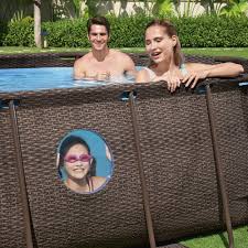 Maybe you would like to learn more about one of these? Bestway 56716 Oval Above Ground Pool With Swim Vista Porthole 549x274x122 Cm
