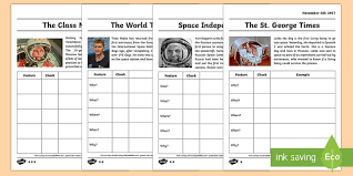 To engage the whole class, have each student write a newspaper article on a specific subject or let the students choose. The Features Of Newspapers Differentiated Worksheet Worksheets