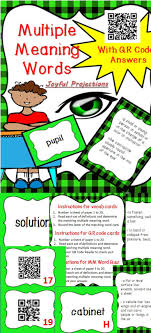 Multiple Meaning Words Task Cards W Qr Codes 5th 6th Distance Learning Multiple Meaning Words Multiple Meaning Words Activities Third Grade Reading Skills