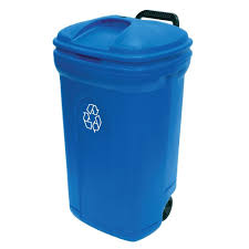 United Solutions 34 Gal Wheeled Outdoor Trash Can Recycling In Blue Tb0056 The Home Depot Recycling Bins Outdoor Trash Cans Recycle Trash
